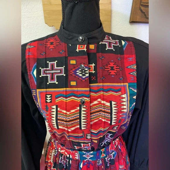 VINTAGE Desert West Sherry Holt USA Circle Skirt Set Southwestern Aztec MEDIUM - Picture 12 of 14